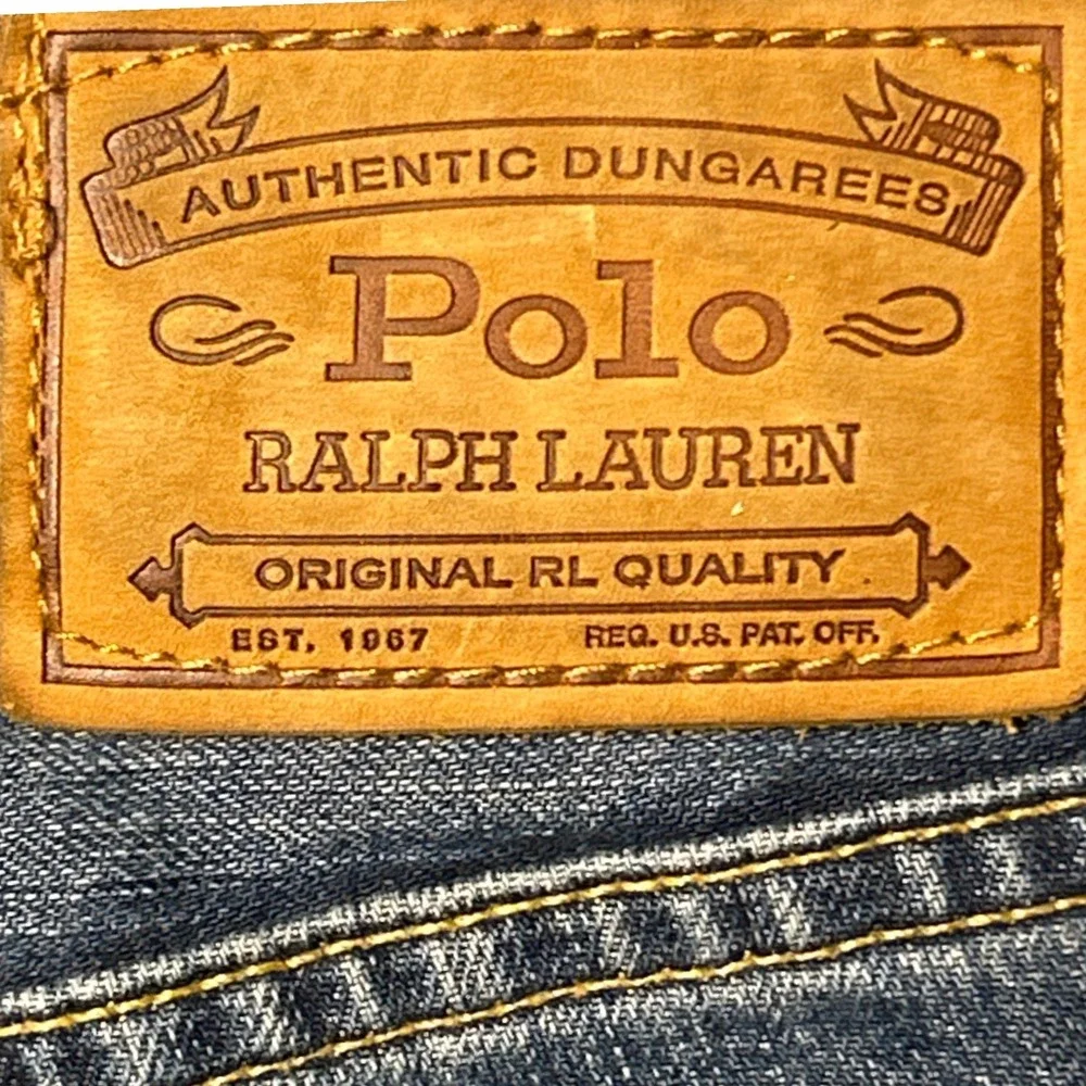Polo Ralph Lauren Hampton Straight Jeans Blue Denim RL LogoSize‎ 34 x 30